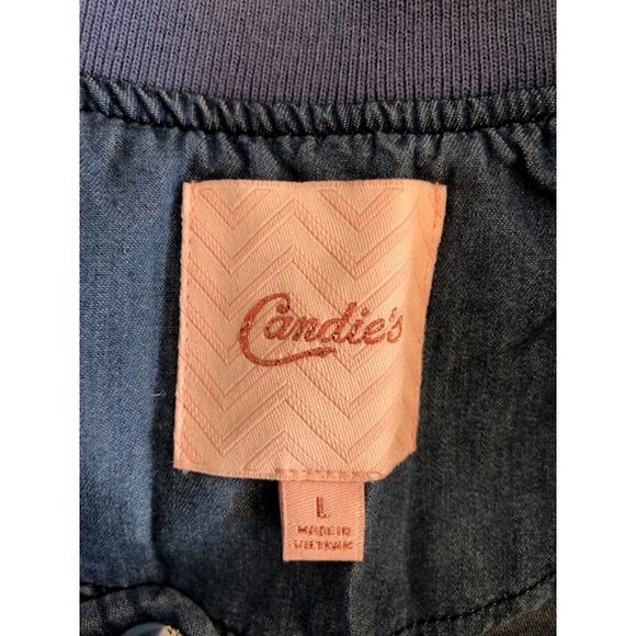Candie's Womens size Large Lightweight Chambray Zip Jacket Long Sleeves - Picture 3 of 6